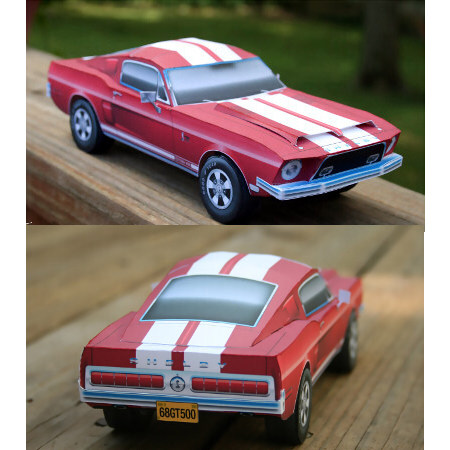 儿童手工折纸diy拼装立体益智3d纸质模型仿真车模福特gt跑车汽车