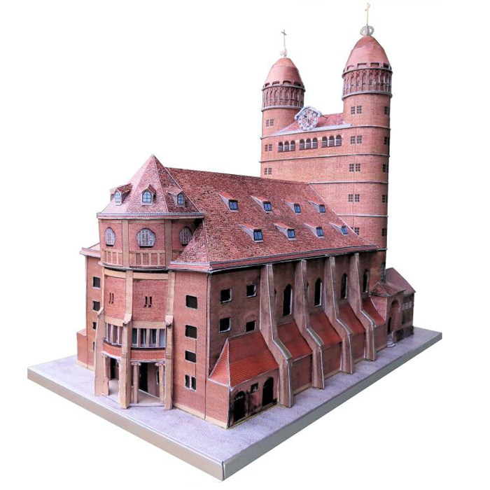 儿童手工折纸diy拼装立体3d纸质模型仿真1比87场景建筑欧洲大教堂