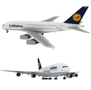 儿童手工折纸DIY拼装立体纸质模型德国汉莎A380民航飞机航空客机