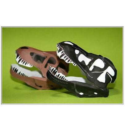 仿真恐龙头骨霸王龙化石3d纸模型