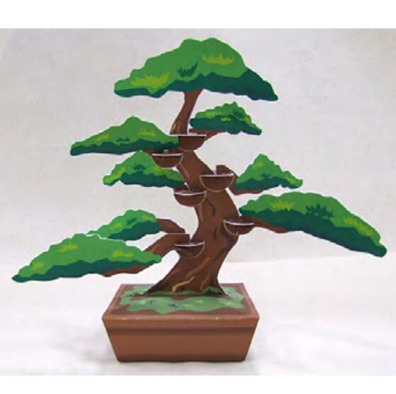 儿童手工折纸DIY拼装立体3D纸质模型仿真植物盆栽松树盆景制作