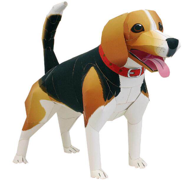 儿童手工折纸diy拼装立体3d纸质模型制作仿真小动物比格犬宠物狗