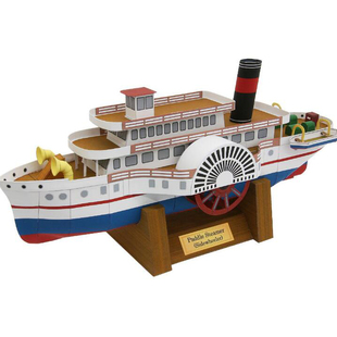 儿童手工折纸DIY拼装立体3D纸质模型仿真船模客船明轮船游轮制作