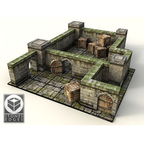 纸模地下城建筑地牢迷宫场景制作