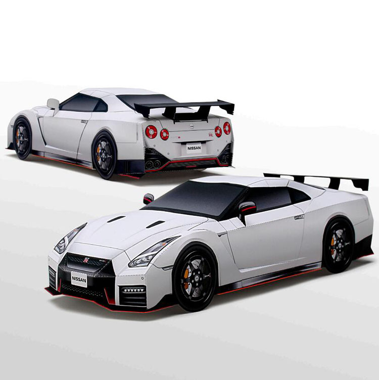 GTR跑车汽车3D纸质模型玩具制作
