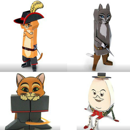 纸质模型动画公仔穿鞋子的猫制作