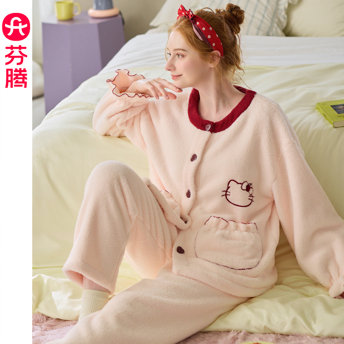 珊瑚绒睡衣女士冬季加绒加厚