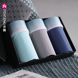 芬腾冰丝内裤男士夏季薄款凉感网眼裆透气男款青少年平角四角裤头