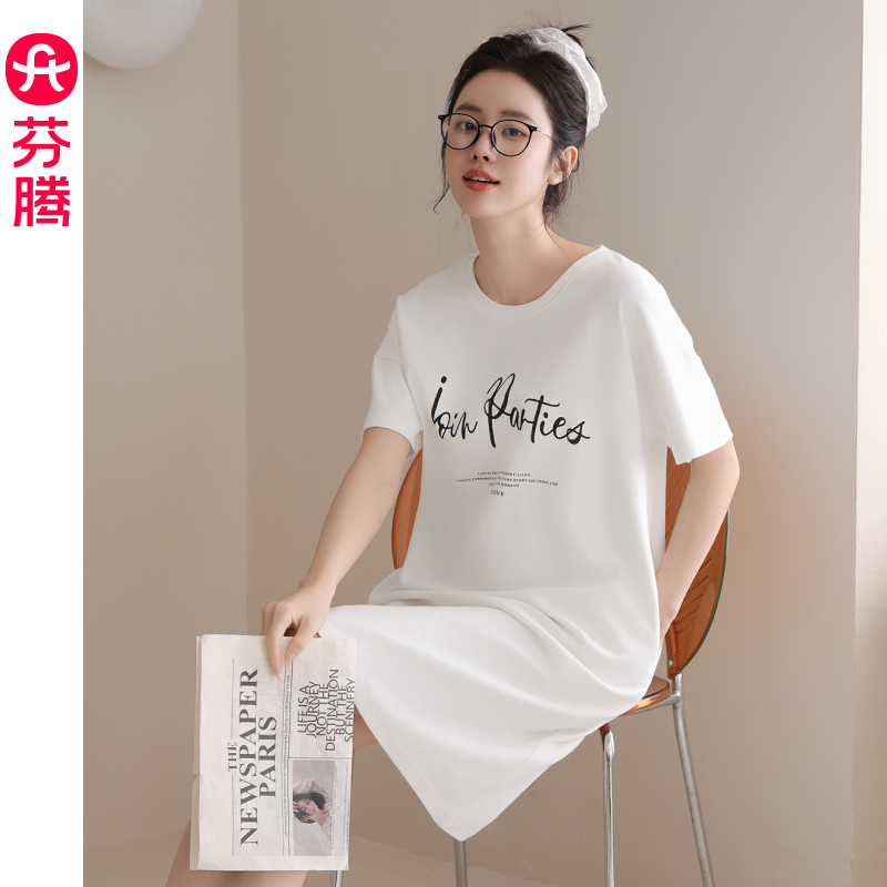 芬腾连衣裙女夏季纯棉睡裙子休闲