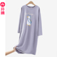 芬腾纯棉睡裙女春秋款 睡衣连衣裙子家居服夏季 长袖 外穿休闲中长款