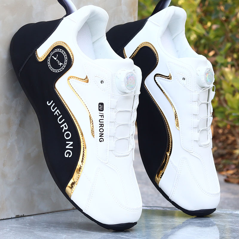 秋冬纽扣潮鞋子男款皮面防水高档老爹鞋增高防水运动休闲鞋旅游鞋