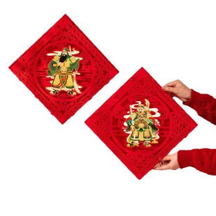 门神贴大门入户门单门2026马年新年装饰春节对联春联尉迟恭秦