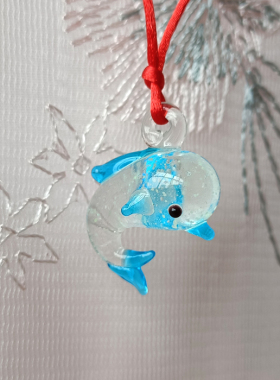 卡通挂饰夜光海豚玻璃可爱透明