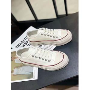 【欧货】真皮小白鞋女2026春季新款厚底增高做旧系带运动休闲板鞋