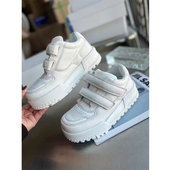 增高厚底魔术贴时尚 运动休闲鞋 女2026春季 新款 欧货 真皮小白鞋