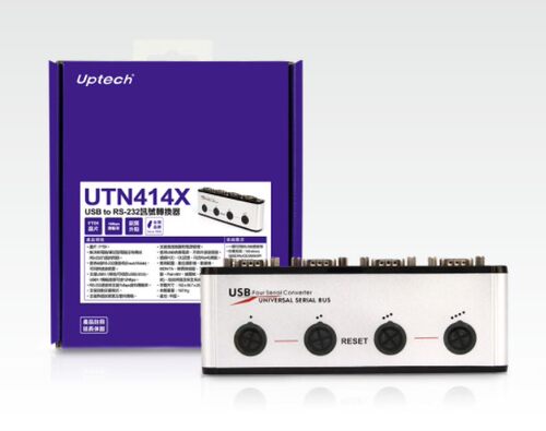 Uptech UTN414X USB to RS232 9公*4埠 讯号转换器集线器双向传输