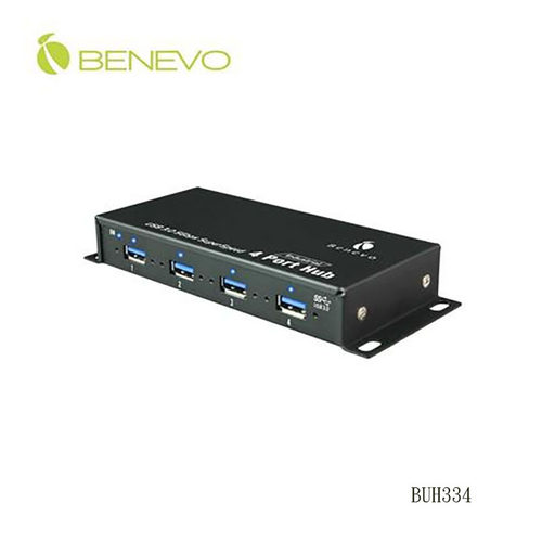 Benevo BUH334 工业级金属壳4口 USB3.0 集线器HUB自动侦测 Auto