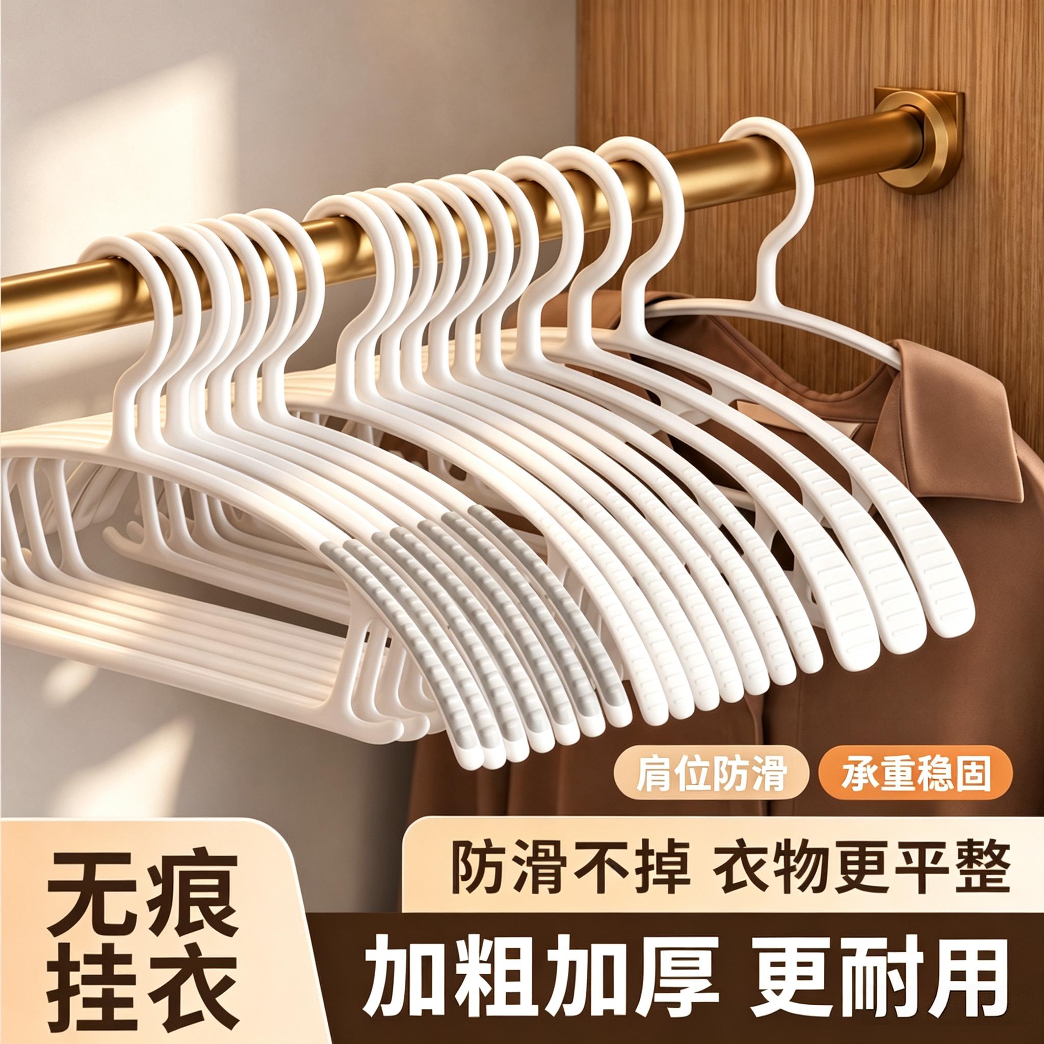 无痕防滑加粗防肩角衣架