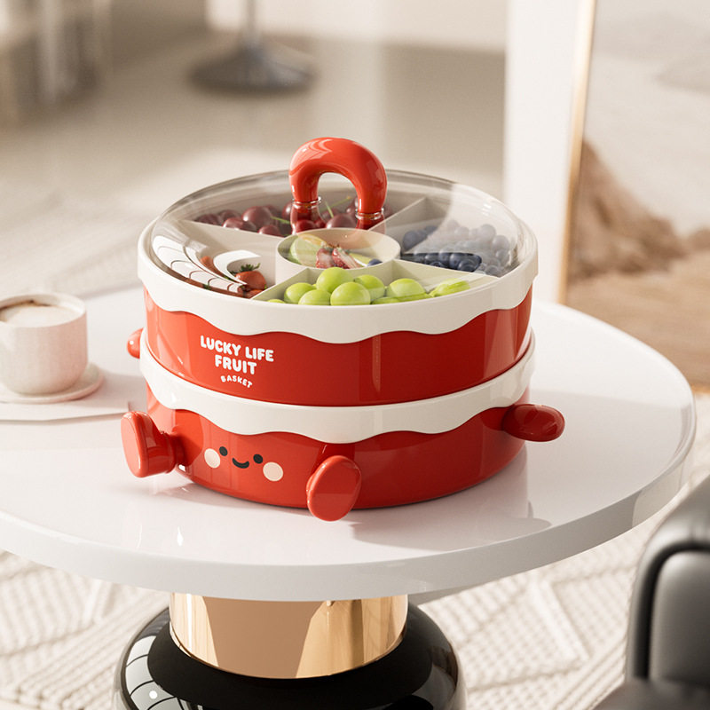 干果盘分格密封客厅茶几家用水果盘结婚专用糖果零食摆放盘坚果盒