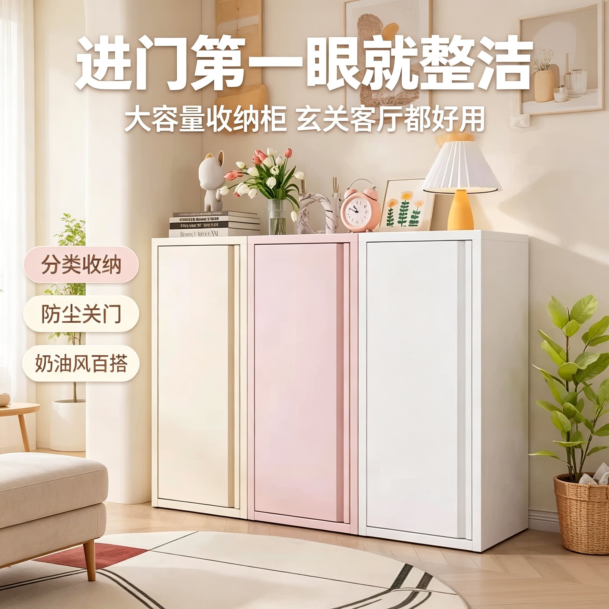 铁艺多巴胺收纳柜多层置物餐边柜零食柜彩色水吧柜单门铁皮收纳柜