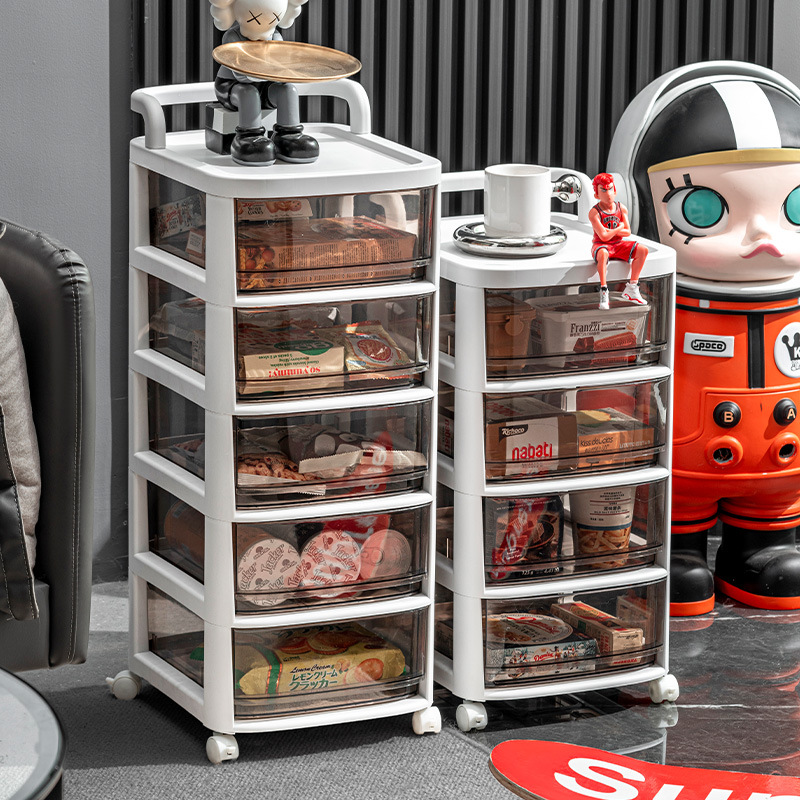 小推车置物架简约家居用品收纳柜抽屉式可移动零食玩具整理收纳架