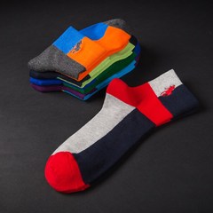 Men's pure cotton socks, all cotton medium tube cotton sports leisure youth four seasons sweatboat socks