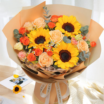 小时达向日葵毕业花束生日礼物全国鲜花速递同城延边龙井市汪清县