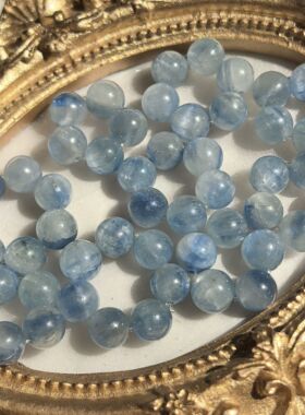 天然莫奈蓝晶石跑环油画蓝晶石跑环蓝色水晶手捻DlY水晶手链串饰