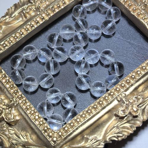 天然高冰透白水晶(带蓝针)跑环手捻DlY设计款水晶手链串饰跑环