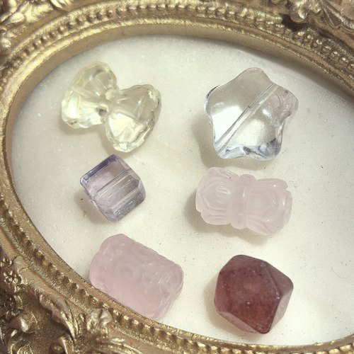 天然水晶透体雕刻件 DIY设计款水晶手链项链配件配珠