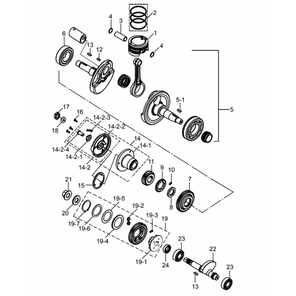 适用豪爵DR160 DR150 HJ150-10/10C/10D曲轴总成曲轴轴承油封