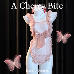 性感纯欲蕾丝透视女仆制服蝴蝶结套装 qqny夜店gogo 邻家小女佣