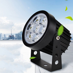 led户外射灯防水圆形投光灯地插照树灯庭院花园背景墙7w草坪广告