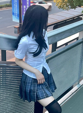 jk短袖衬衫制服工作服女夏季新款学院风纯欲辣妹修身收腰白色衬衣