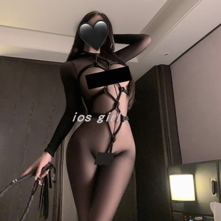 iosgirl攻破防线！火辣黑丝连体衣+绳衣私房惊喜好物~迷人的捆绑