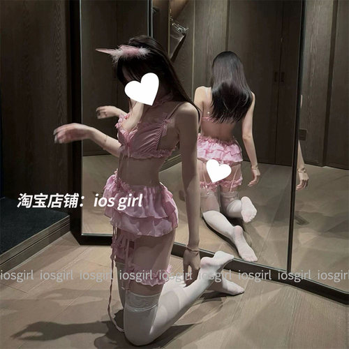 甜美性感女仆蕾丝牵引绳睡裙