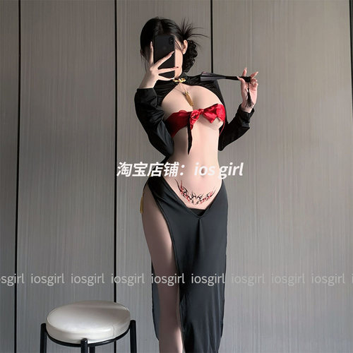 iosgirl正反两穿立领绑带睡裙