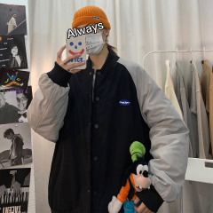 Hong Kong Style patchwork Baseball Jacket cotton padded jacket