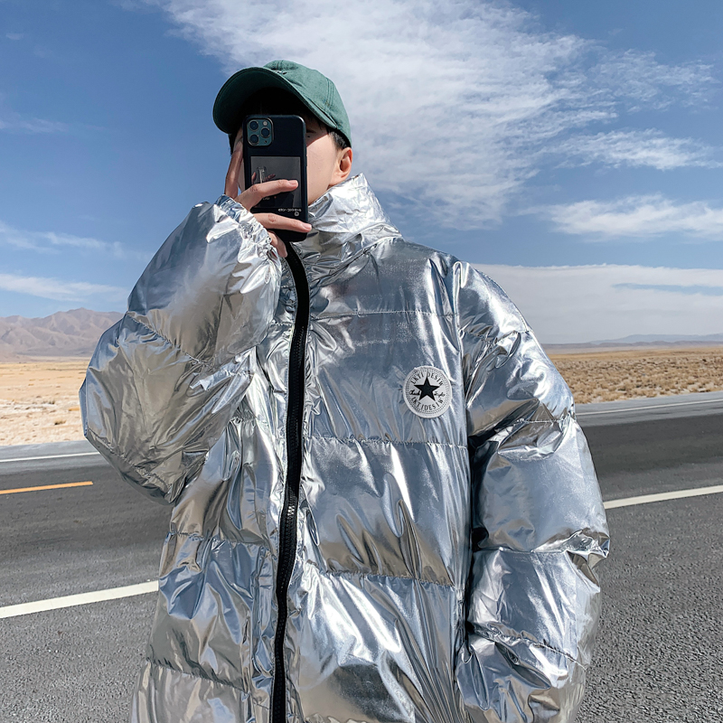 Hong Kong style warm and bright surface super thick cotton coat