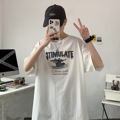 Xiachao brand loose cartoon skateboard half sleeve T-shirt and half sleeve cotton