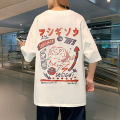 Summer geometry cartoon loose short sleeve student T-shirt