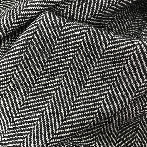 意大利灰色人字纹粗纺羊毛布料
