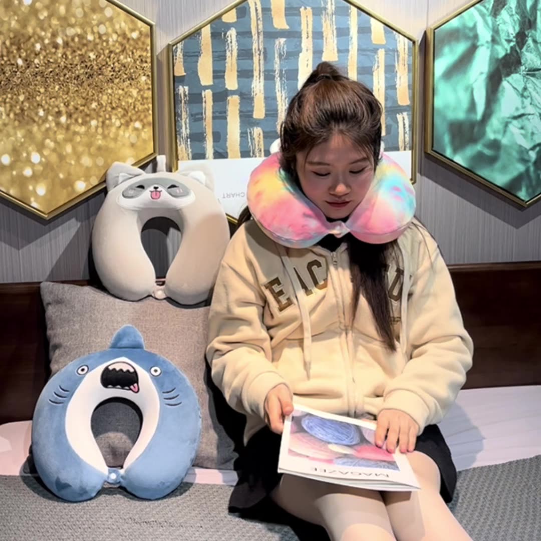 卡通记忆棉u型枕坐飞机护颈枕