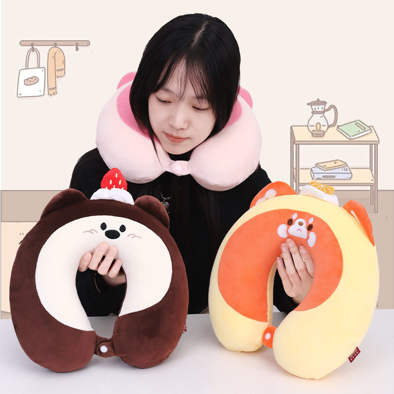 卡通可爱动物记忆棉U型枕颈枕差旅办公u形枕护颈枕批发
