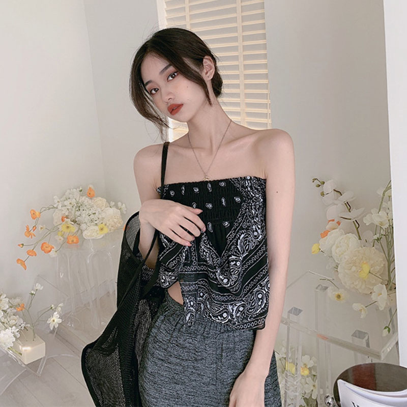 Real Price vintage pattern design bra sleeveless top