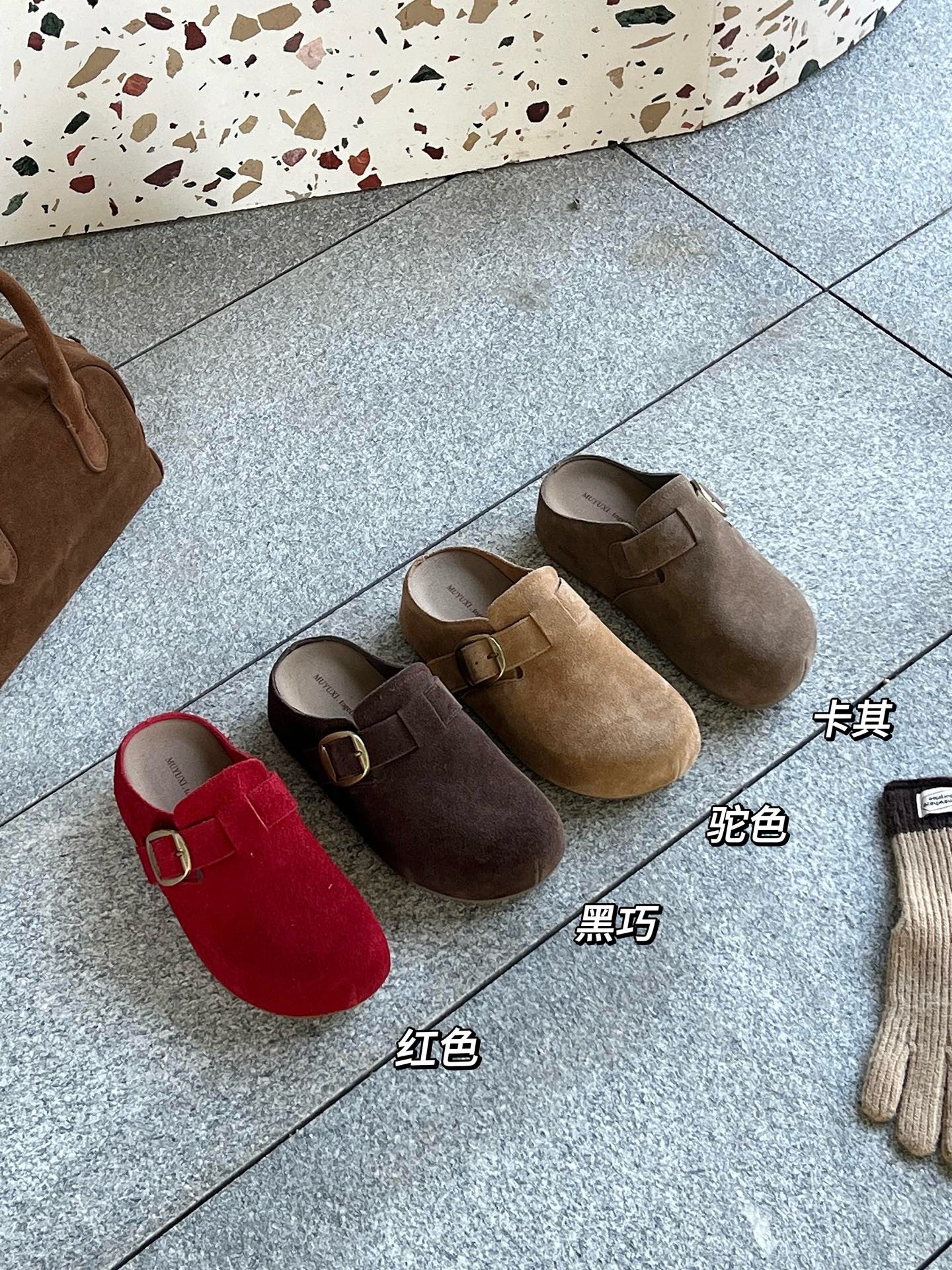 2025秋款木与希厚底复古勃肯鞋女外穿一脚蹬百搭包头懒人半拖鞋女