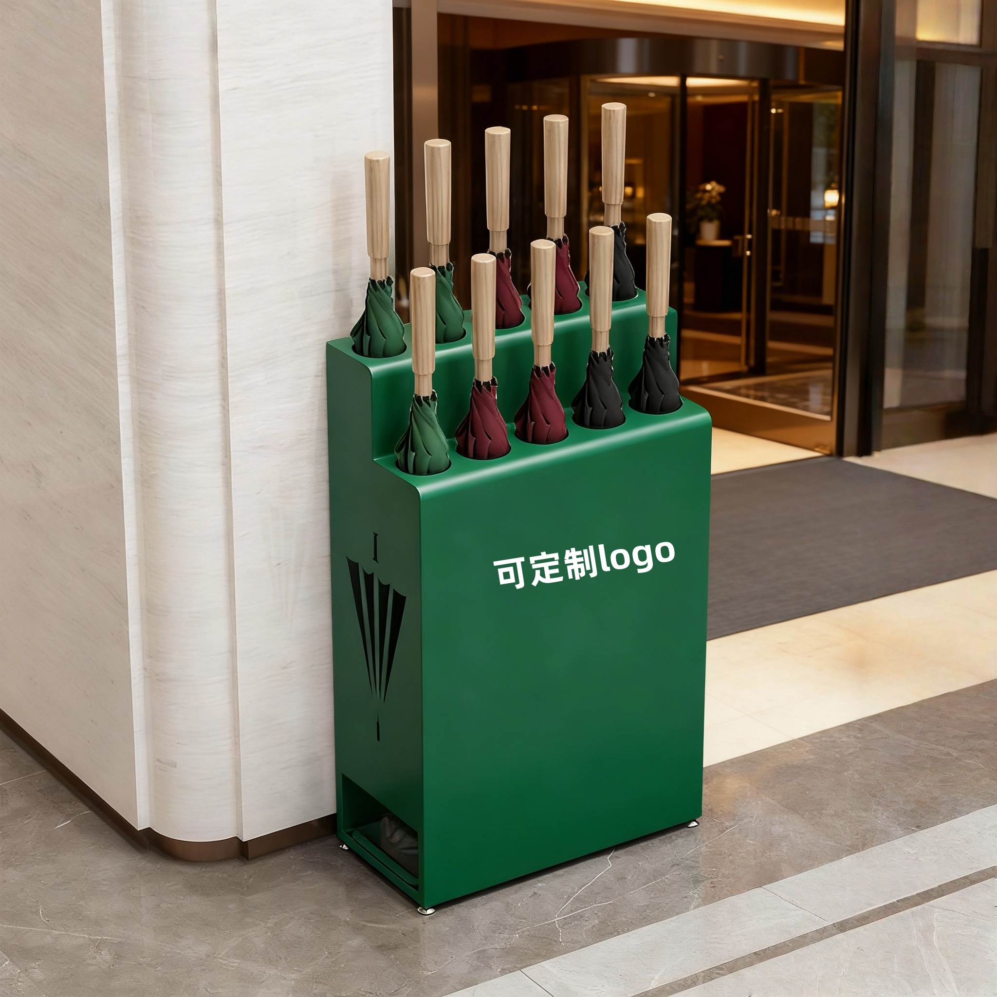 北欧高档雨伞收纳架酒店学校商店门口放伞置物架可定制logo雨伞桶