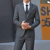 休闲西装男黑色大码西服套装男士商务正装新郎伴郎修身礼服两件套，男装西服套装，星座1607