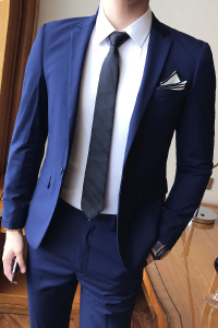 男休闲西装2022春季新款商务男大码英伦西服套装男韩版修身两件套图片