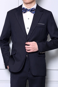 黑色大码西装套装小西服商务正装男士修身新郎伴郎结婚礼服三件套图片